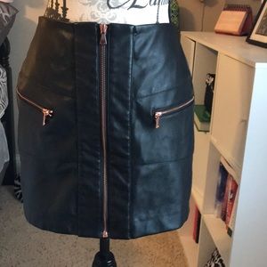 Black leather skirt